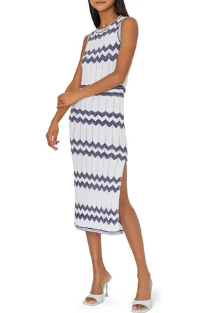 Milly Oversize Zigzag Knit Midi Dress in at Nordstrom, Size Large