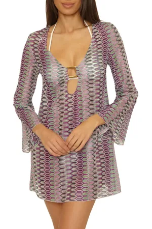 BECCA Paradise Metallic Knit Cover-Up Tunic in at Nordstrom, Size Large