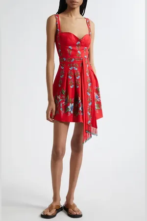 Farm Rio Sweet Bloom Bouquet Linen Blend Minidress in at Nordstrom, Size Small