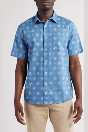 Pendleton Shoreline Print Short Sleeve Cotton Button-Up Shirt in at Nordstrom, Size Medium
