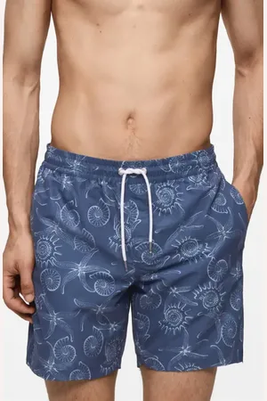 MANGO Marine Print Swim Trunks in at Nordstrom, Size Medium