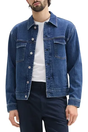 THEORY City Stretch Denim Trucker Jacket in at Nordstrom, Size Small