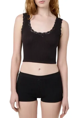 Florence By Mills Lace Trim Crop Tank in at Nordstrom, Size X-Small