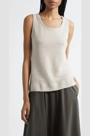 Max Mara Baccano Linen Sweater Tank in at Nordstrom, Size Medium