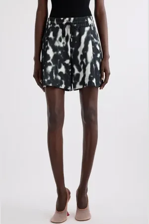 DRIES VAN NOTEN Hadio Orchid Spots Pleated Cotton Sweat Shorts in at Nordstrom, Size Medium