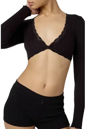 Florence By Mills Pointelle Lace Crop Top in at Nordstrom, Size X-Large