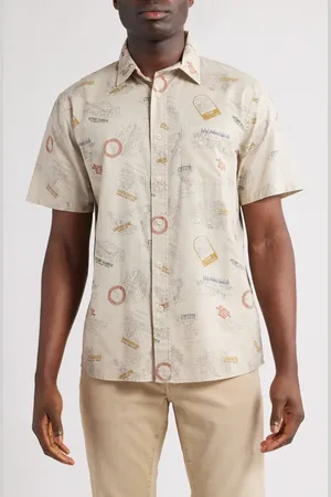 Pendleton Shoreline National Park Print Short Sleeve Cotton Button-Up Shirt in at Nordstrom, Size X-Large