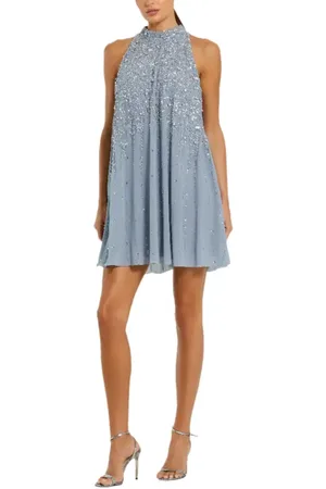 Mac Duggal High Neck Sleeveless Sequin Embellished Trapeze Dress in at Nordstrom, Size 12