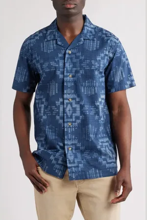 Pendleton Geo Pattern Cotton Camp Shirt in at Nordstrom, Size Xx-Large