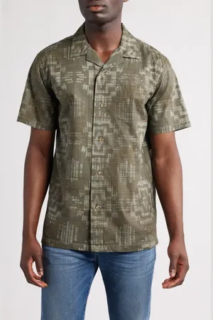 Pendleton Geo Pattern Cotton Camp Shirt in at Nordstrom, Size Large