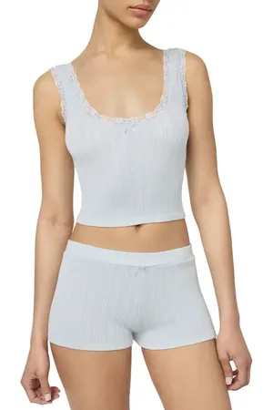 Florence By Mills Lace Trim Crop Tank in at Nordstrom, Size Medium