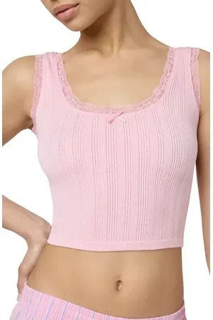 Florence By Mills Lace Trim Crop Tank in at Nordstrom, Size Medium