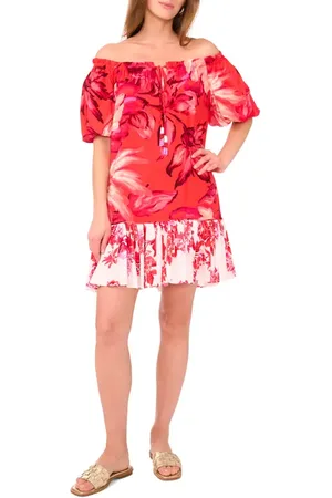 Vince Camuto Floral Off the Shoulder Minidress in at Nordstrom, Size X-Small