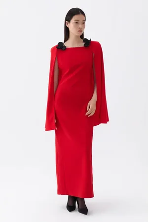 Nocturne Cape Sleeve Maxi Dress in at Nordstrom, Size Large