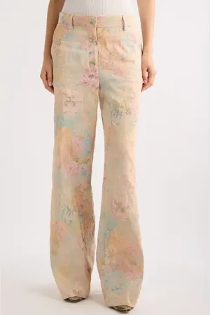 DRIES VAN NOTEN Paxy Floral Jacquard Wide Leg Pants in at Nordstrom, Size 10 Us