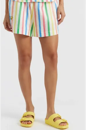Chinti & Parker Linen-Cotton Snoopy Stripe Shorts in at Nordstrom, Size Small