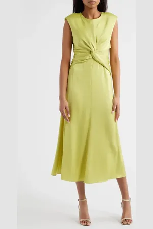 Vince Camuto Twist Front Satin Maxi Dress in at Nordstrom, Size 10