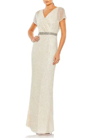 Mac Duggal Beaded Butterfly Sleeve Column Gown in at Nordstrom, Size 24