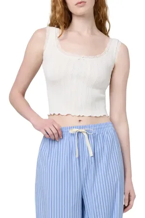Florence By Mills Lace Trim Crop Tank in at Nordstrom, Size Large