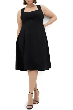 City Chic Maci Stretch Ponte Fit & Flare Midi Dress in at Nordstrom, Size Xs