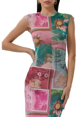 AFRM Nina Print Cap Sleeve Mesh Top in at Nordstrom, Size X-Small