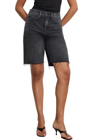 GOOD AMERICAN Good Standard Raw Hem Bermuda Shorts in at Nordstrom, Size 14