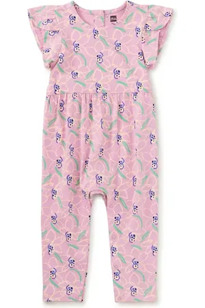 Tea Collection Tulip Sleeve Baby Romper in at Nordstrom, Size 3-6M