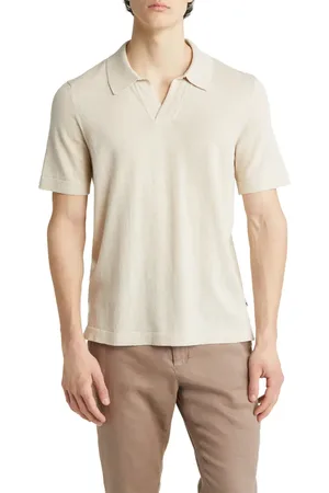 NN.07 Ryan 6311 Cotton & Linen Johnny Collar Polo in at Nordstrom, Size Small