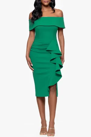 Betsy & Adam Off the Shoulder Scuba Knit Dress in at Nordstrom, Size 6P