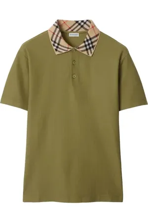Burberry Check Collar Cotton Polo Shirt in at Nordstrom, Size Small S