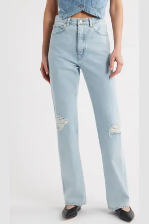 Frame The Vertical High Waist Relaxed Straight Leg Jeans in at Nordstrom, Size 24