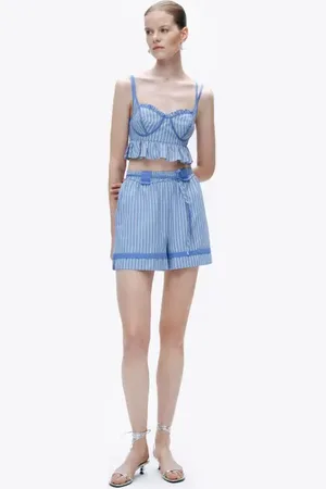 Nocturne Ruffle Crop Top in at Nordstrom, Size Large