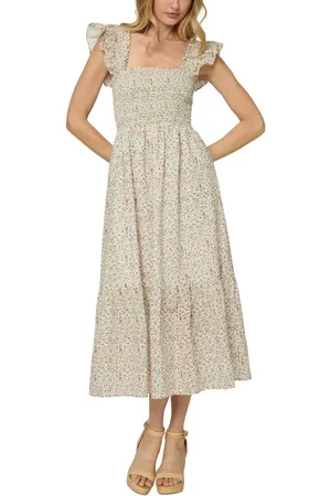 The Standard Stitch The Flounce Smocked Midi Dress in at Nordstrom, Size X-Large