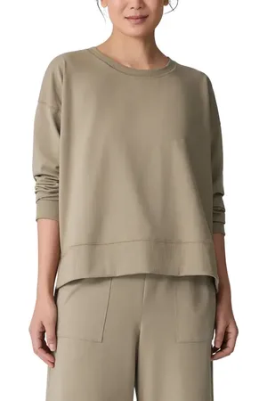 Eileen Fisher Crewneck Stretch Organic Cotton Sweatshirt in at Nordstrom, Size X-Small