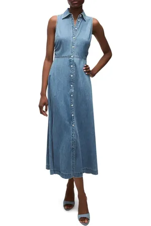 VERONICA BEARD Fuller Sleeveless Denim Midi Shirtdress in at Nordstrom, Size 00