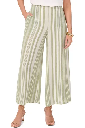 Vince Camuto Variegated Stripe Crop Wide Leg Pants in at Nordstrom, Size Large