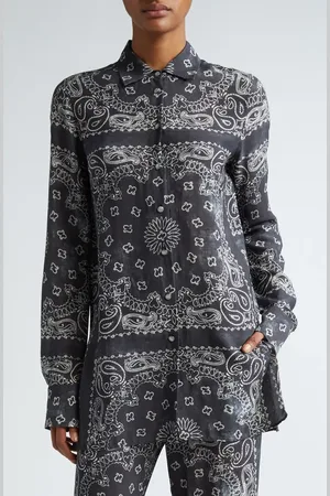 Golden Goose Paisley Print Oversize Button-Up Pajama Shirt in at Nordstrom, Size X-Small