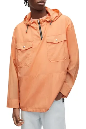 AllSaints Loco Quarter Zip Hooded Anorak in at Nordstrom, Size Medium