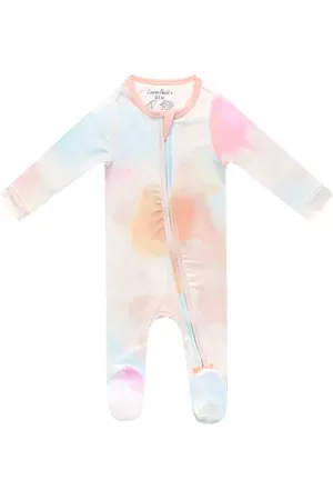 COPPER PEARL Nova Tie Dye Zip-Up Footie in at Nordstrom, Size 18-24M