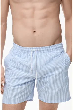 MANGO Seersucker Swim Trunks in at Nordstrom, Size Medium