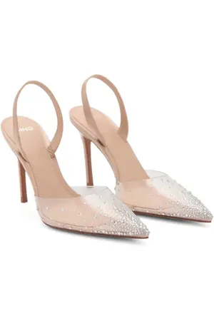 MANGO Transparent Rhinestone Pointed Toe Pump in at Nordstrom, Size 8.5