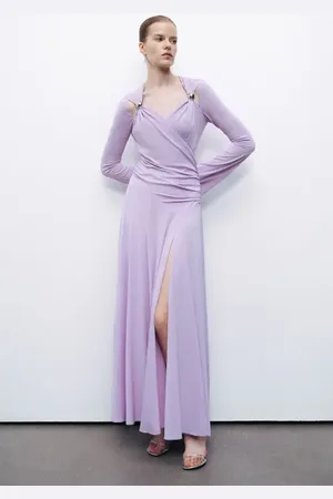 Nocturne Long Sleeve Maxi Dress with Accessory Detail in at Nordstrom, Size X-Large