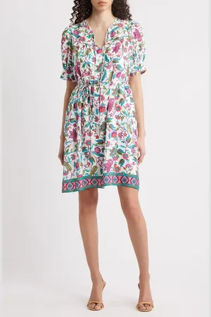 Julia Jordan Floral Print Short Sleeve Dress in at Nordstrom, Size X-Small