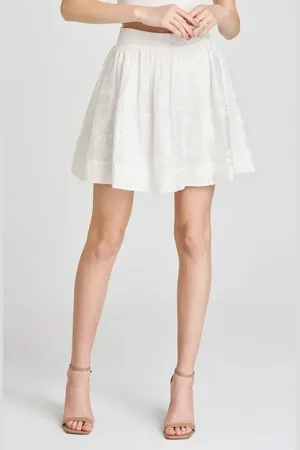 WAYF Rosalie Embroidered Miniskirt in at Nordstrom, Size X-Large