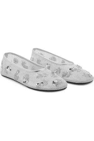 MANGO Floral Embellished Mesh Ballet Flat in at Nordstrom, Size 5