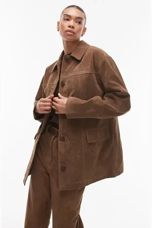 Topshop High Break Faux Suede Trench Coat in at Nordstrom, Size Small