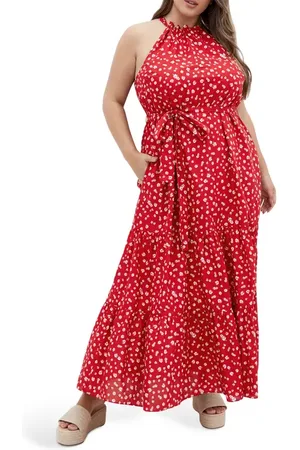 City Chic Kiana High Neck Maxi Dress in at Nordstrom