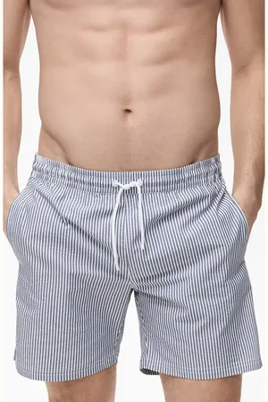 MANGO Seersucker Swim Trunks in at Nordstrom, Size Large