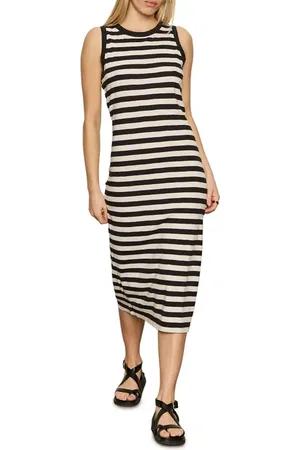 Sanctuary Stripe Sleeveless Tiered Organic Cotton Blend Maxi Dress in at Nordstrom, Size X-Small
