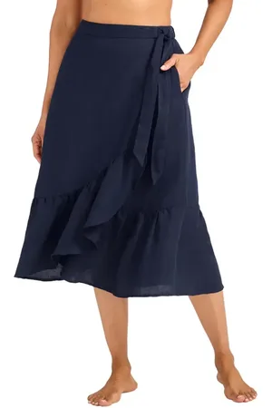 Tommy Bahama St. Lucia Linen Blend Cover-Up Wrap Skirt in at Nordstrom, Size Small